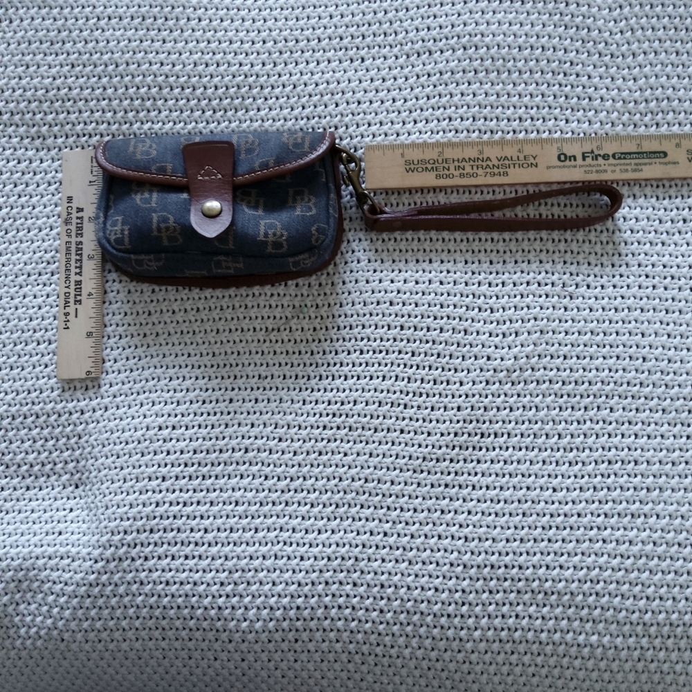 Dooney & Bourke Blue Monogram Wristlet Made In USA